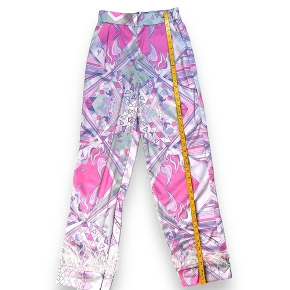 Oceanus Swimwear Womans Sz Small Pants Silky w Ostrich Feather Trim New - Picture 7 of 16